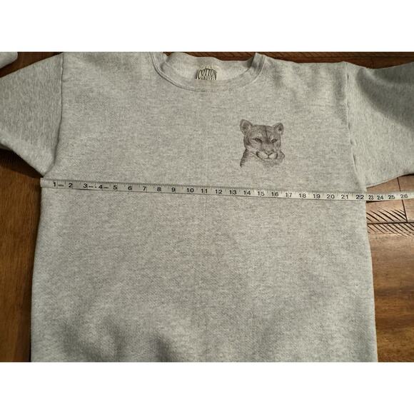 RARE Mountain Lion Sweatshirt Big Graphic Cotton Grove 90s Crewneck LARGE READ - Picture 11 of 12